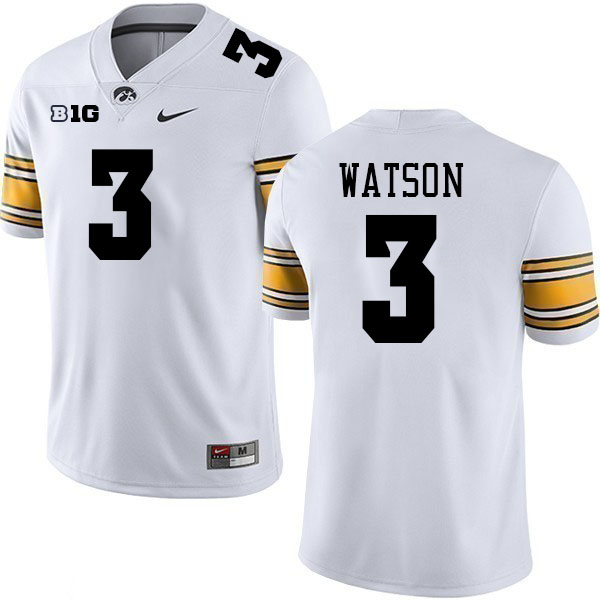 Men #3 Jaylen Watson Iowa Hawkeyes College Football Jerseys Stitched-White